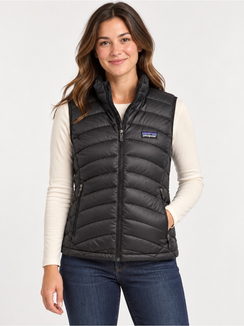 Patagonia Women’s Black Down Sweater Vest Size M 84627 FA13